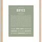 Bryce (male) | Name Art Print