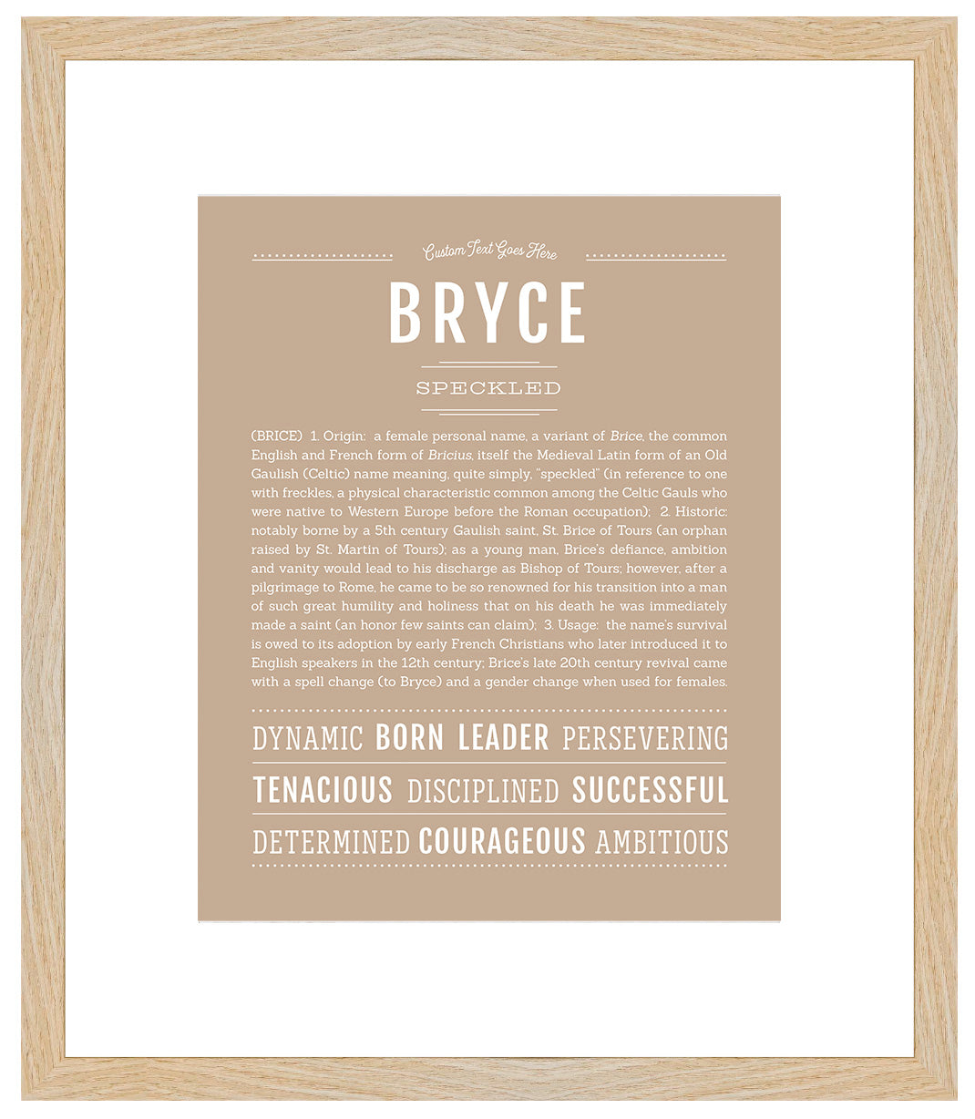 Bryce (female) | Name Art Print