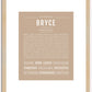 Bryce (male) | Name Art Print