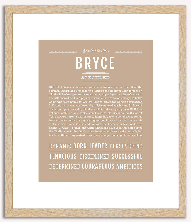 Bryce (male) | Name Art Print