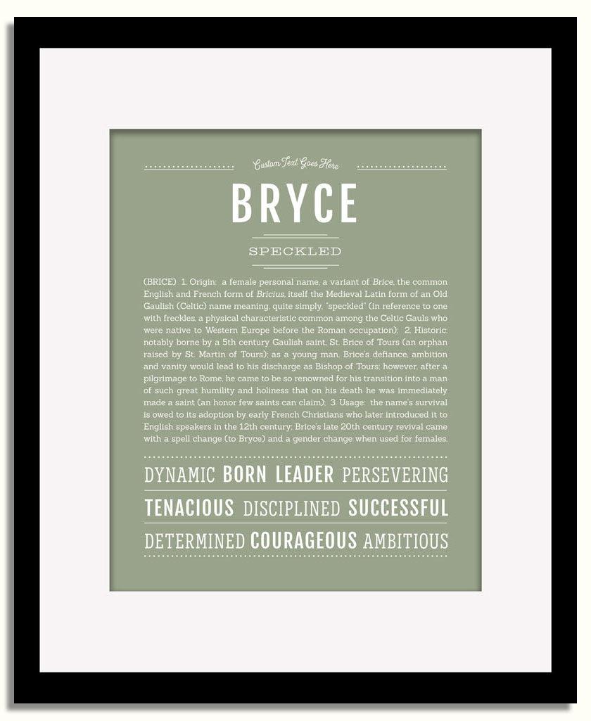 Frame Options | Sage | Black Frame, Matted