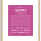 Cadence (female) | Name Art Print