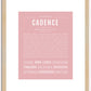 Cadence (female) | Name Art Print