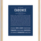 Cadence (female) | Name Art Print