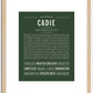 Cadie | Name Art Print