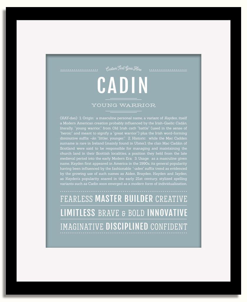 Cadin Personalized Name Meaning Art Prints – Name Stories