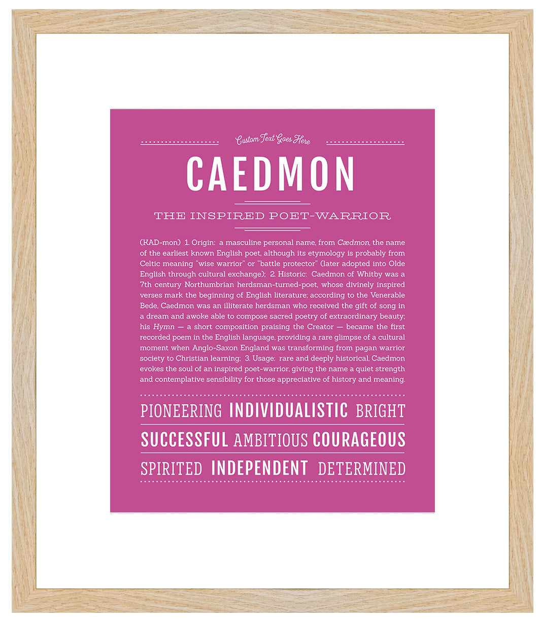 Frame Options | Dark Pink | Maple Frame, Matted
