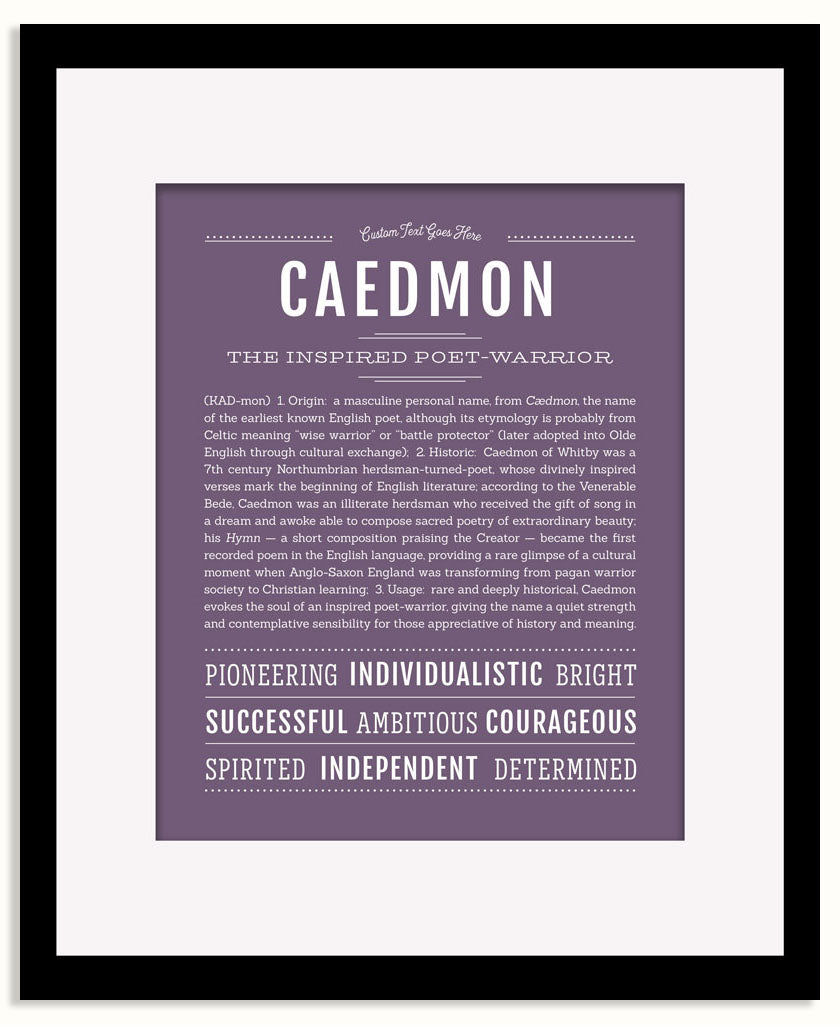 Frame Options | Deep Purple | Black Frame, Matted