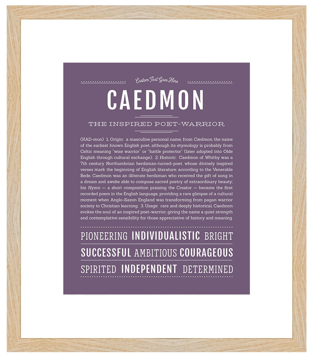 Frame Options | Deep Purple | Maple Frame, Matted