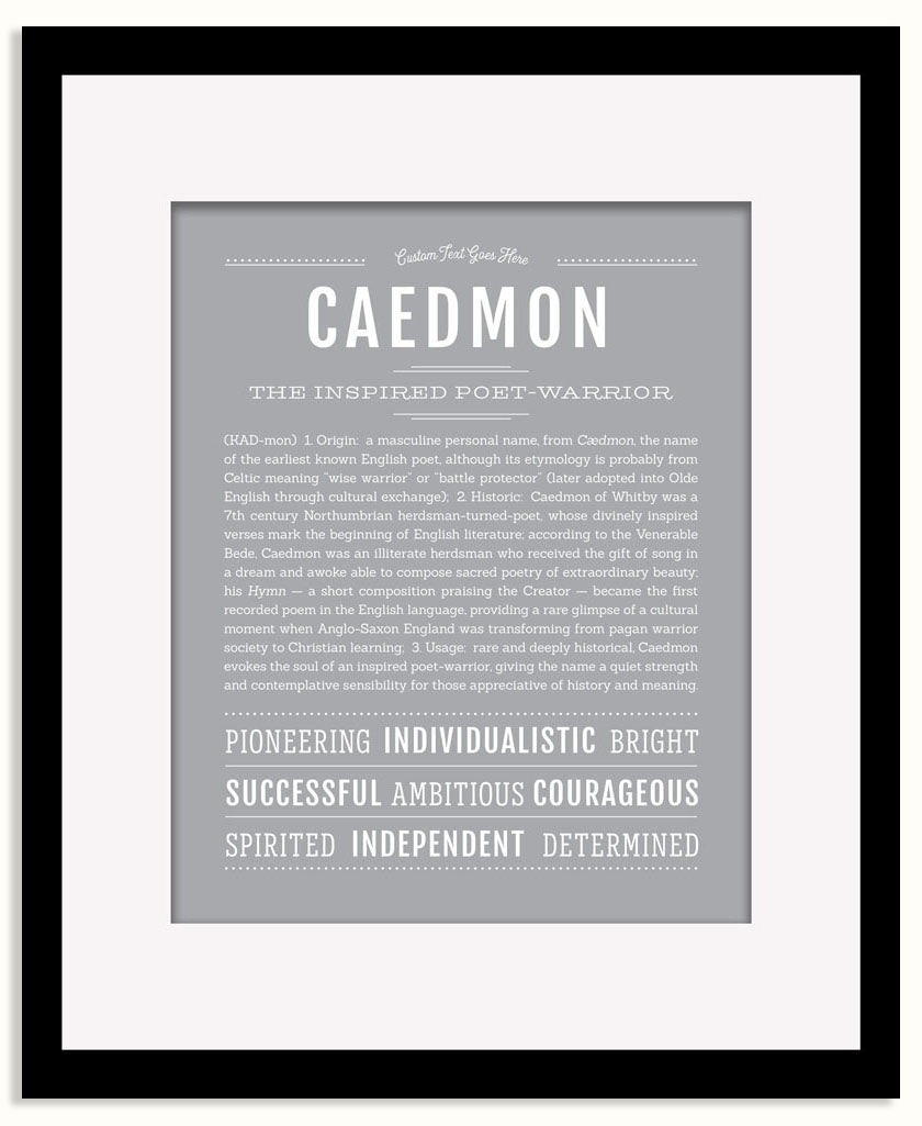 Frame Options | Light Gray | Black Frame, Matted