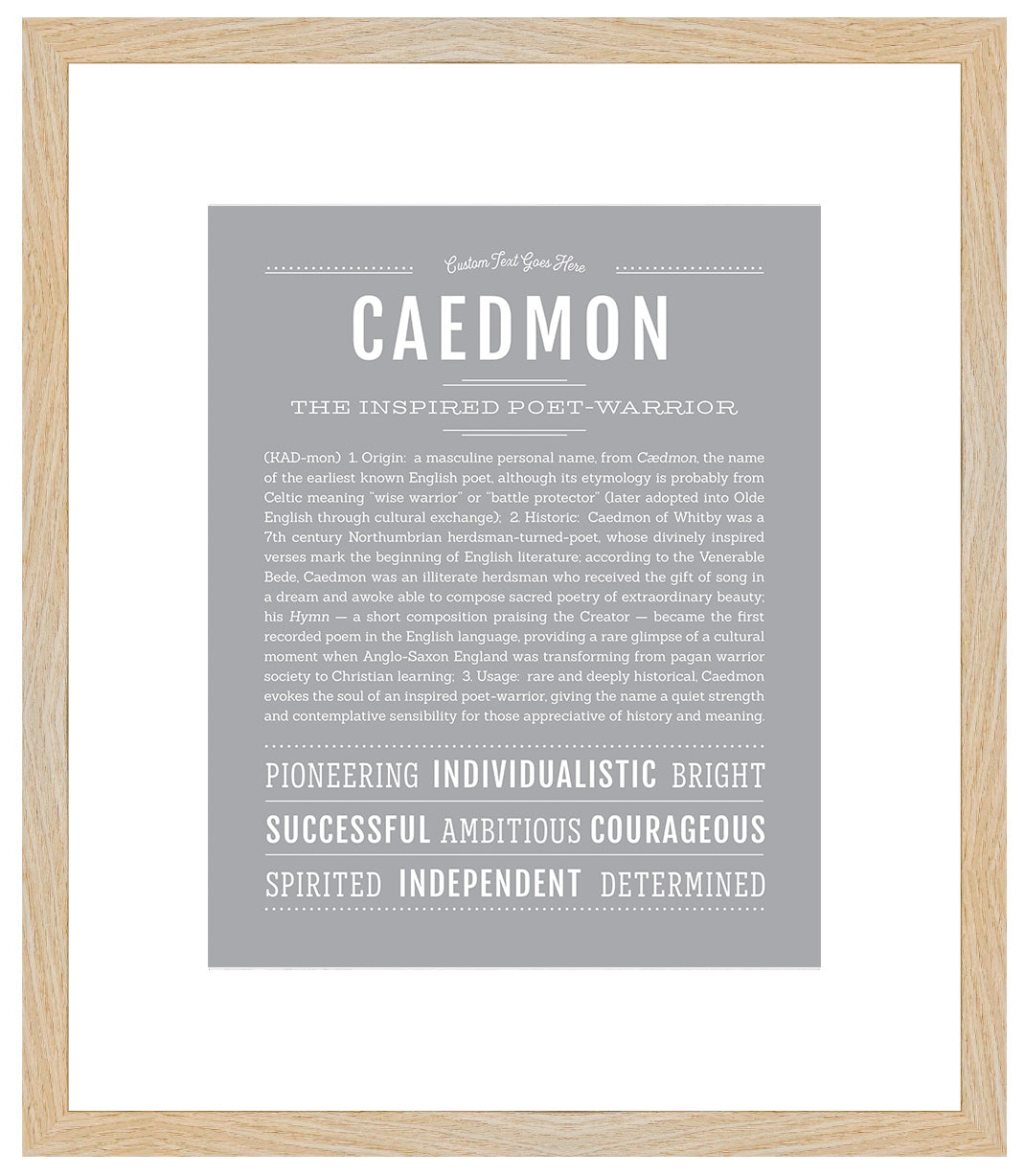 Frame Options | Light Gray | Maple Frame, Matted