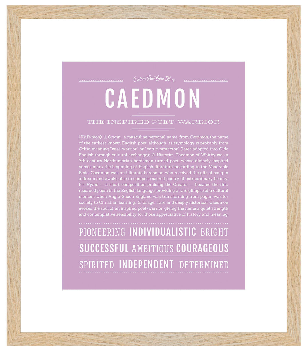 Frame Options | Lilac | Maple Frame, Matted