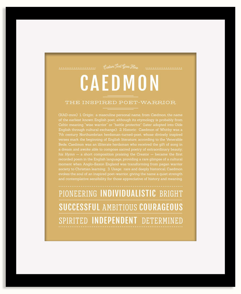 Frame Options | Matte Gold | Black Frame, Matted