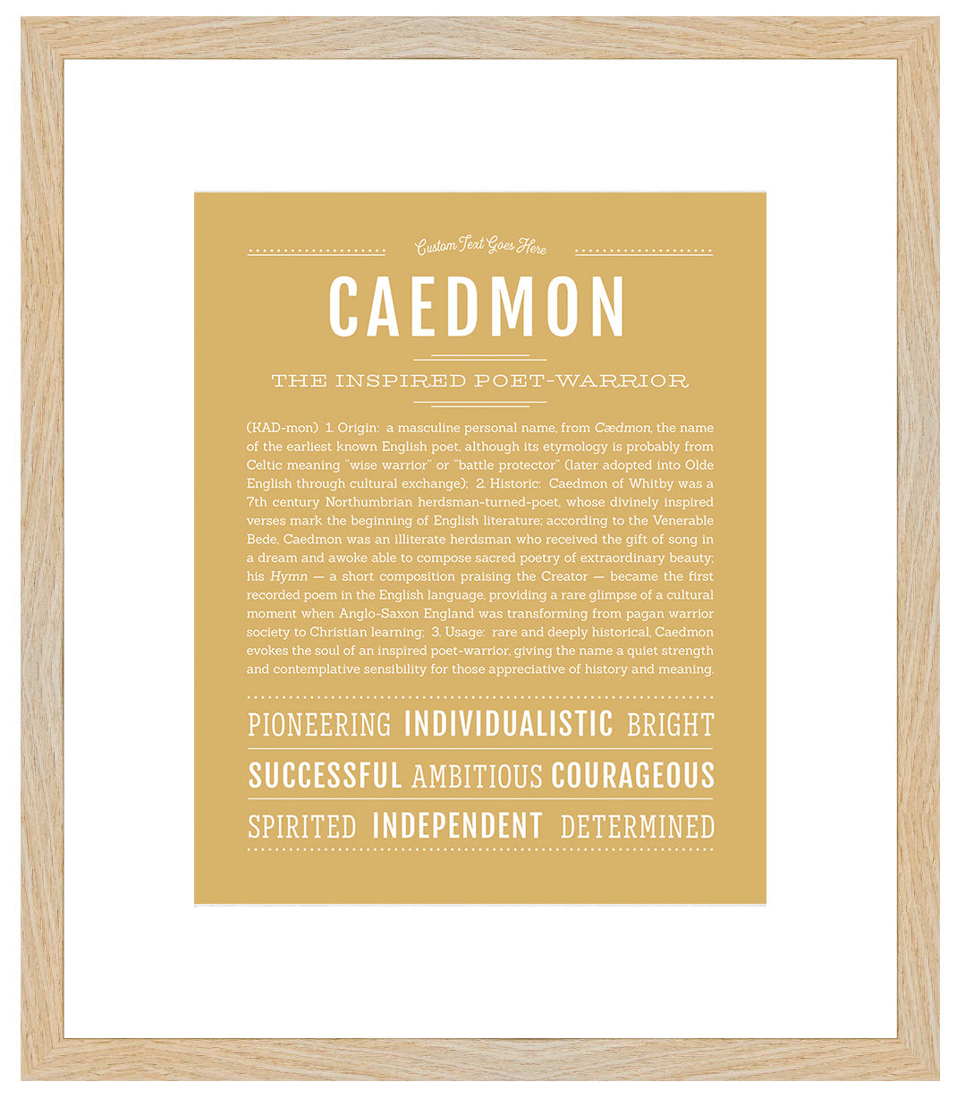 Frame Options | Matte Gold | Maple Frame, Matted