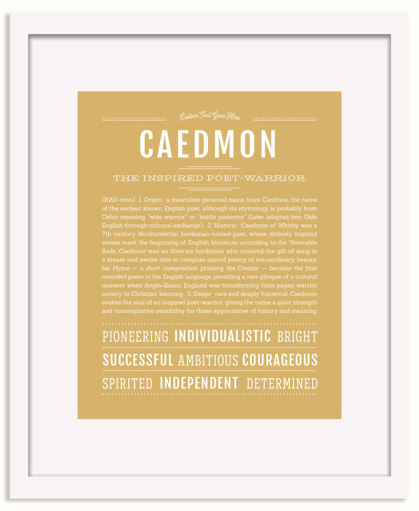 Frame Options | Matte Gold | White Frame, Matted