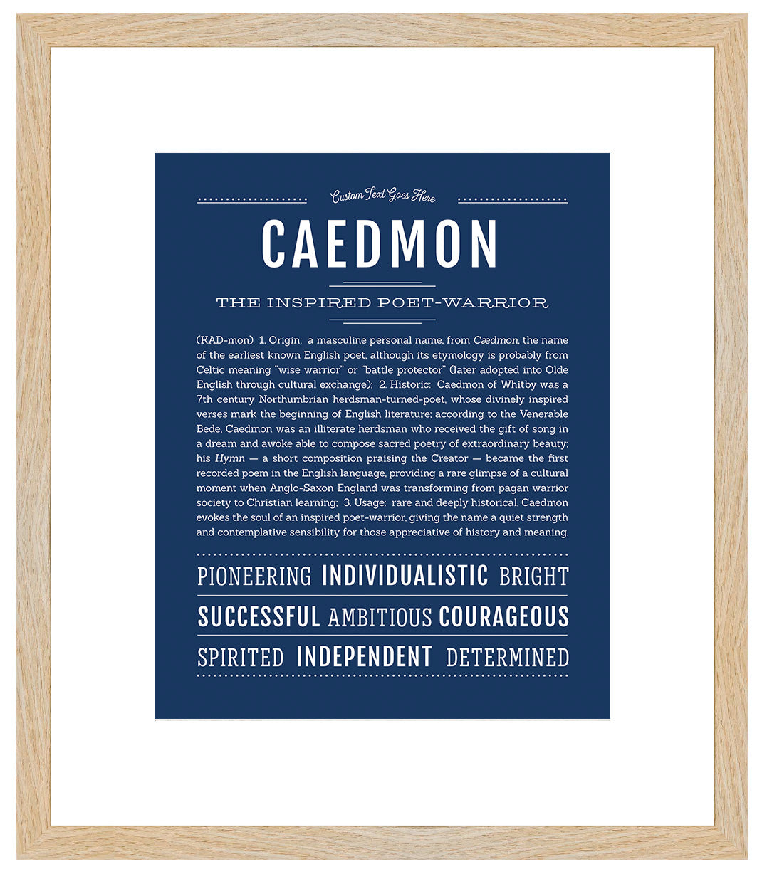 Frame Options | Midnight Blue | Maple Frame, Matted