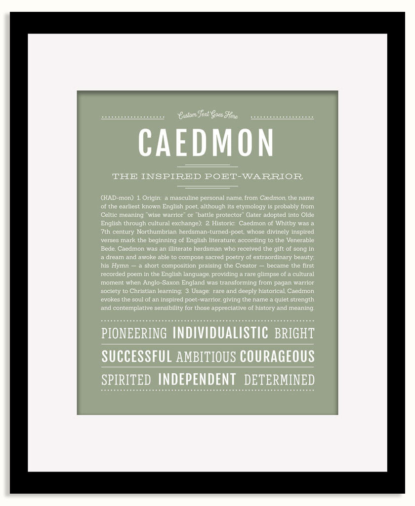 Frame Options | Sage | Black Frame, Matted