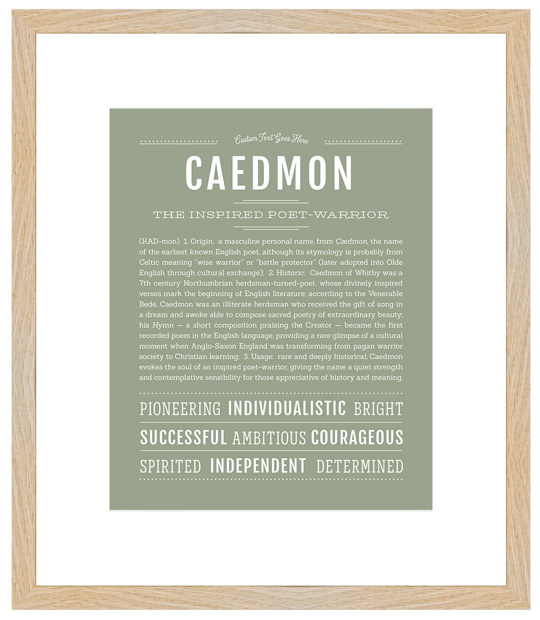 Frame Options | Sage | Maple Frame, Matted
