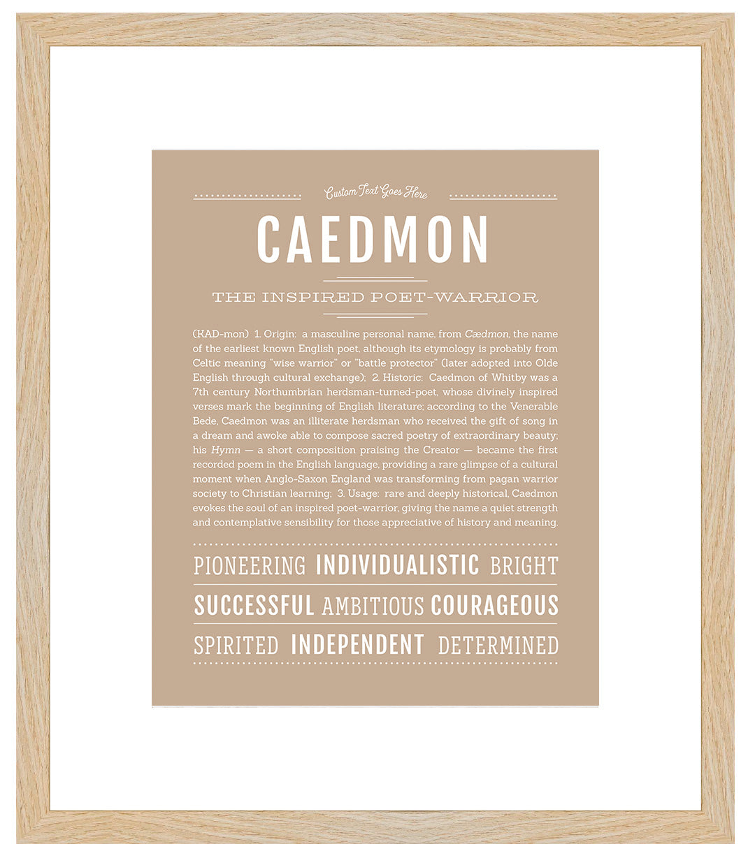 Frame Options | Tan | Maple Frame, Matted