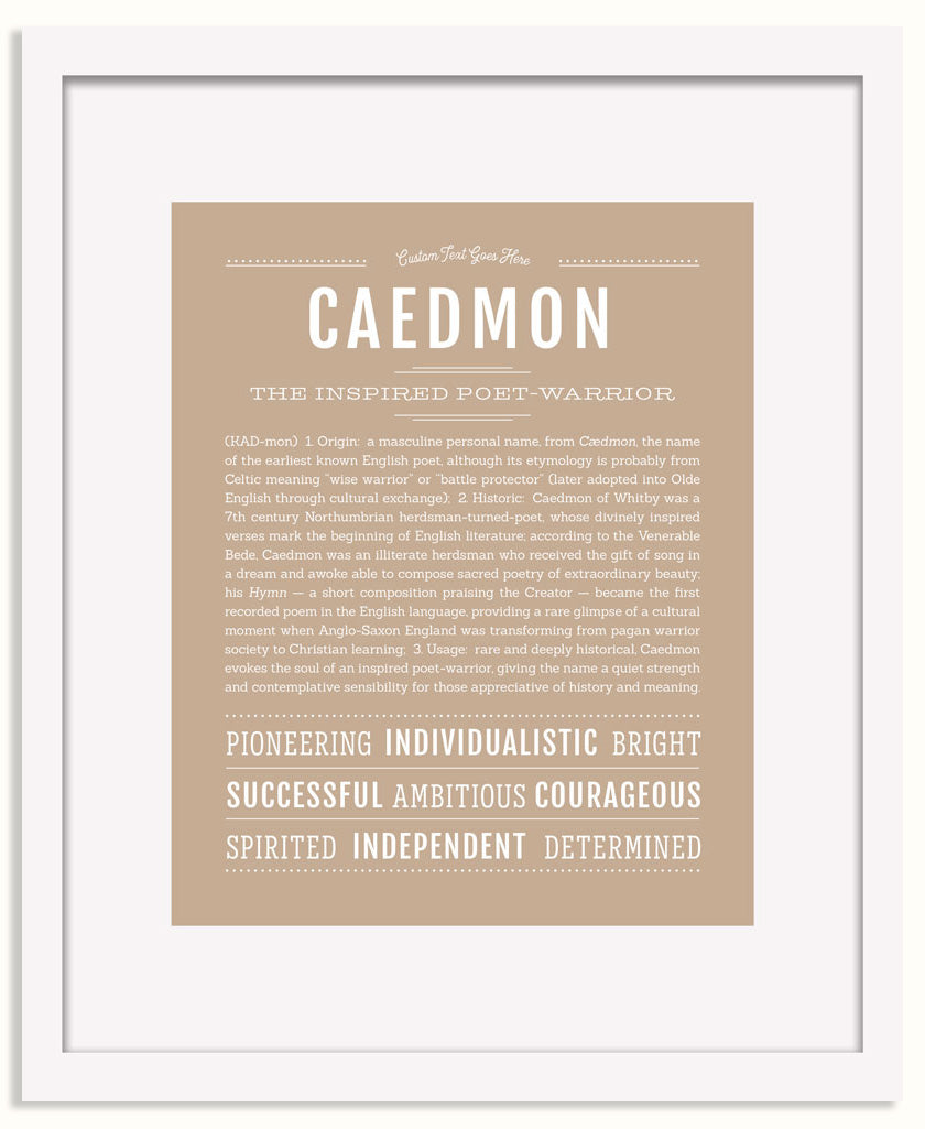 Frame Options | Tan | White Frame, Matted