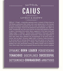 Caius Personalized Name Meaning Art Prints – Name Stories