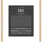 Cali | Name Art Print