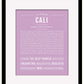 Cali | Name Art Print