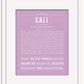 Cali | Name Art Print