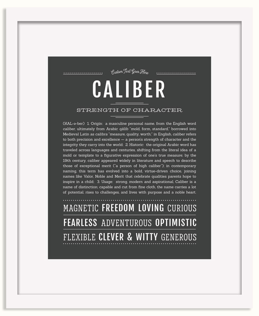 Frame Options | Charcoal Gray | White Frame, Matted