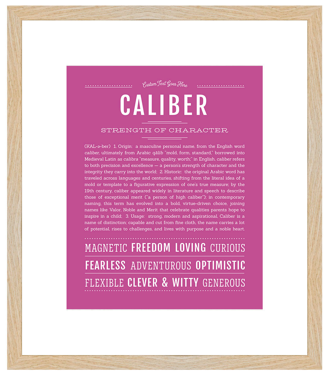 Frame Options | Dark Pink | Maple Frame, Matted