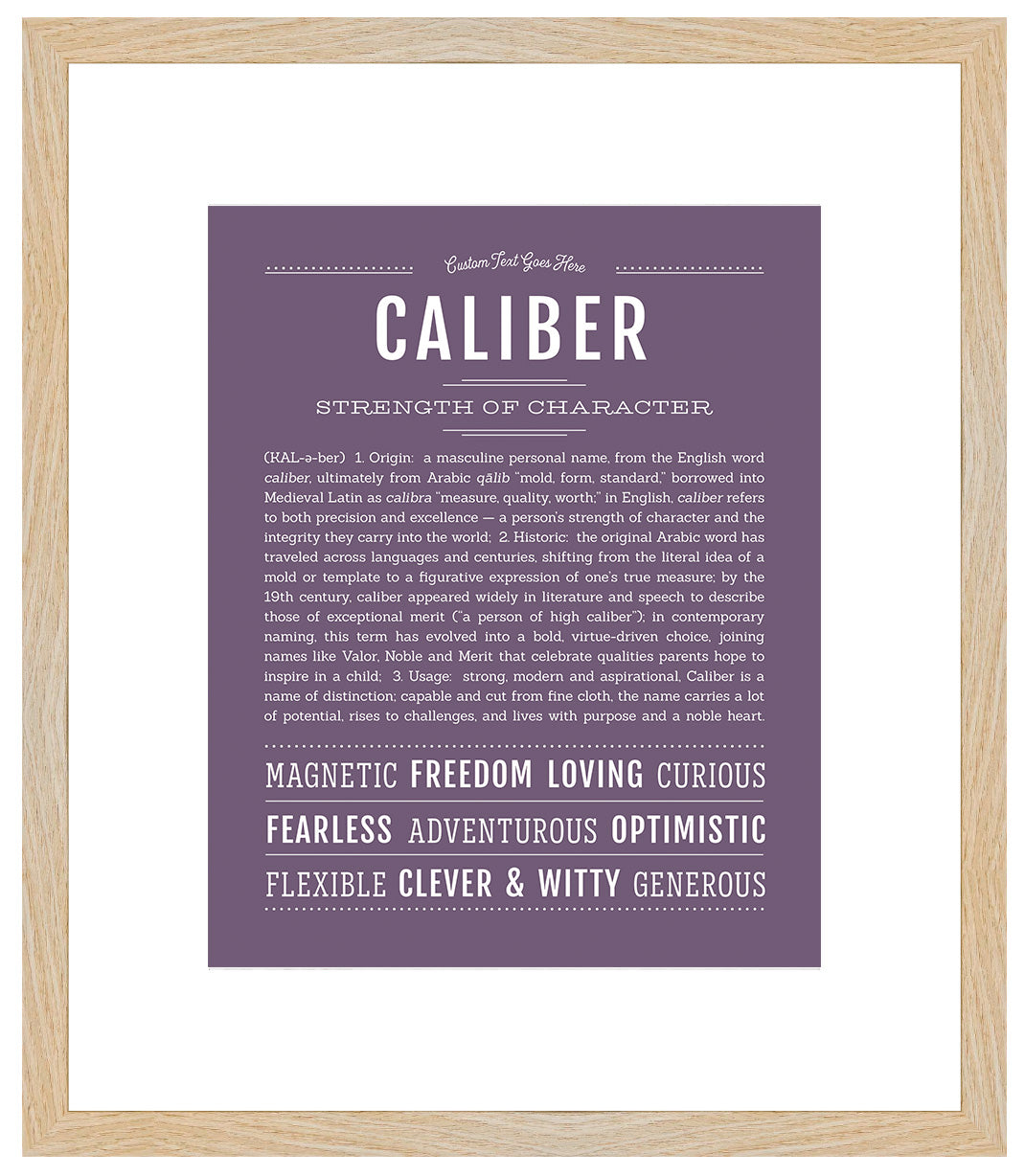 Frame Options | Deep Purple | Maple Frame, Matted