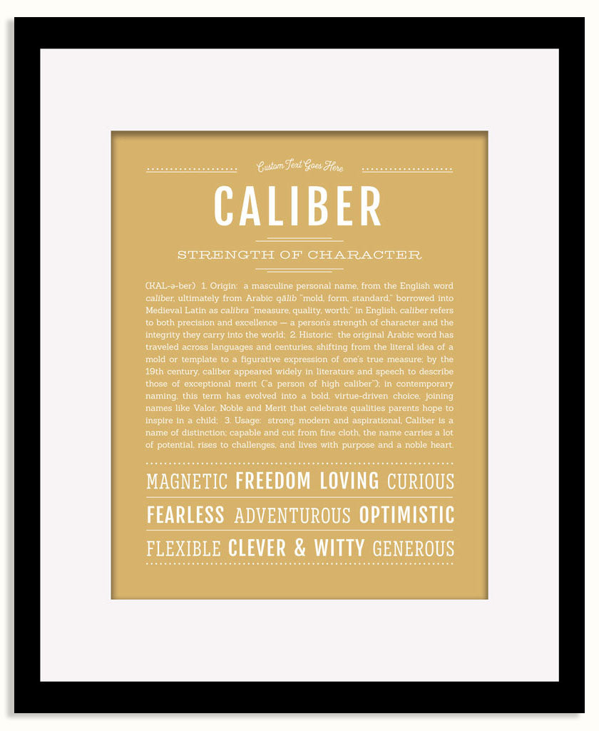 Frame Options | Matte Gold | Black Frame, Matted