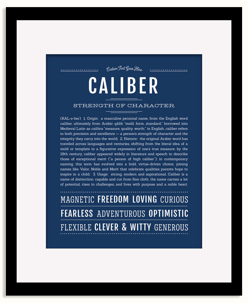 Frame Options | Midnight Blue | Black Frame, Matted