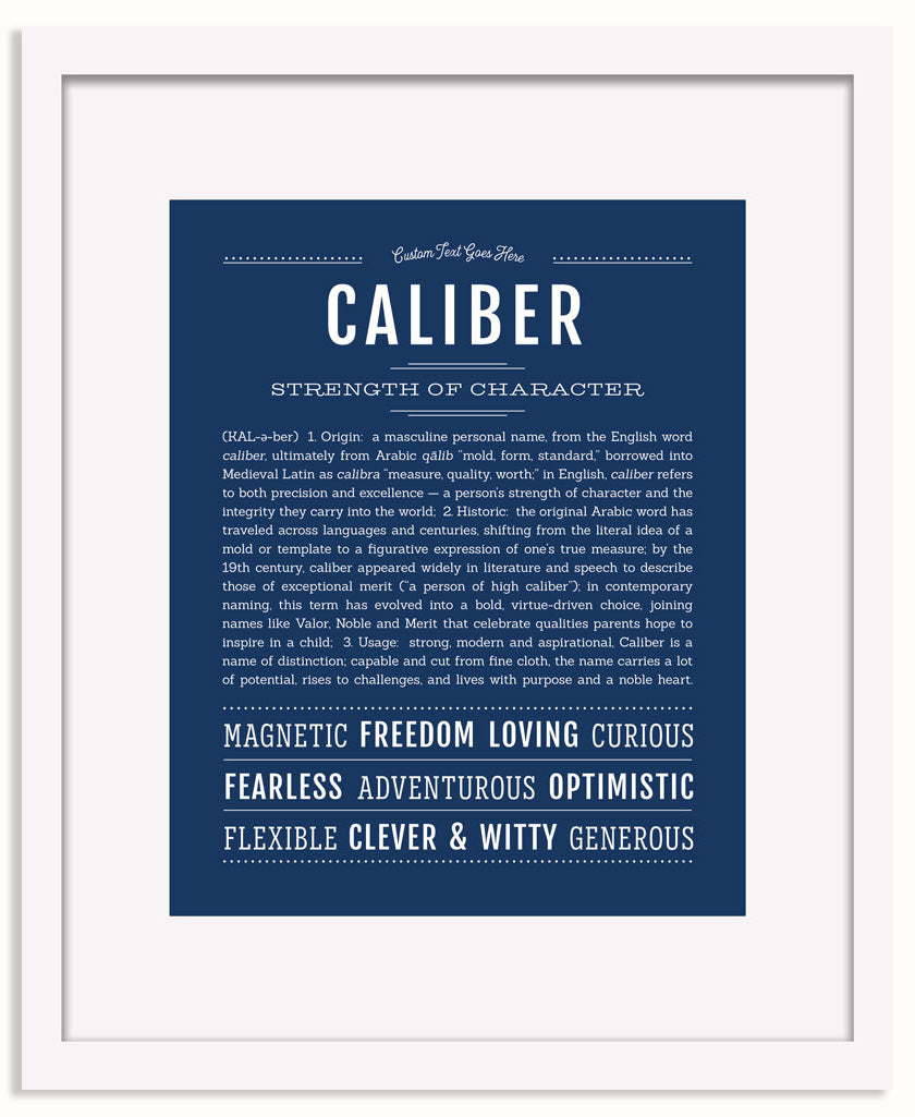 Frame Options | Midnight Blue | White Frame, Matted