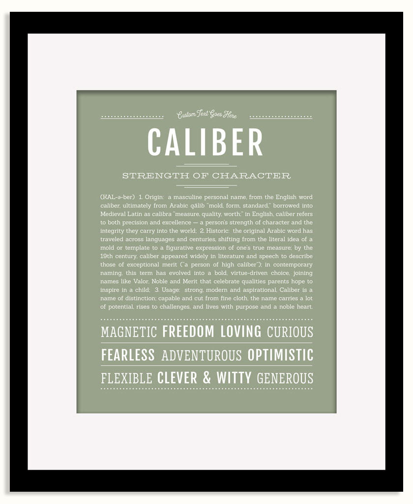 Frame Options | Sage | Black Frame, Matted