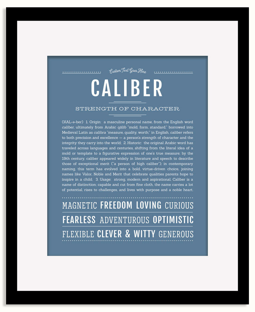 Frame Options | Steele Blue | Black Frame, Matted