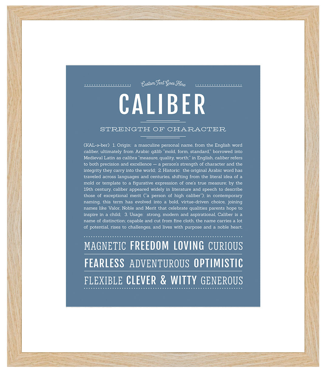 Frame Options | Steele Blue | Maple Frame, Matted