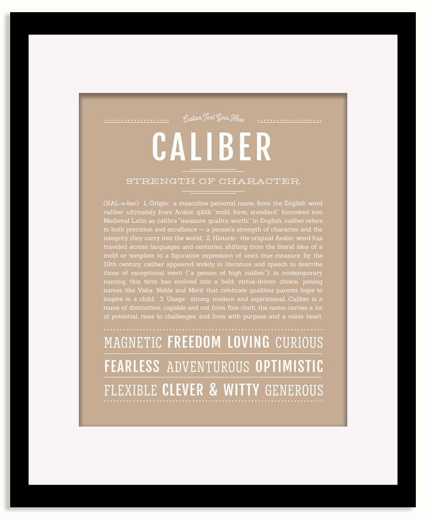 Frame Options | Tan | Black Frame, Matted