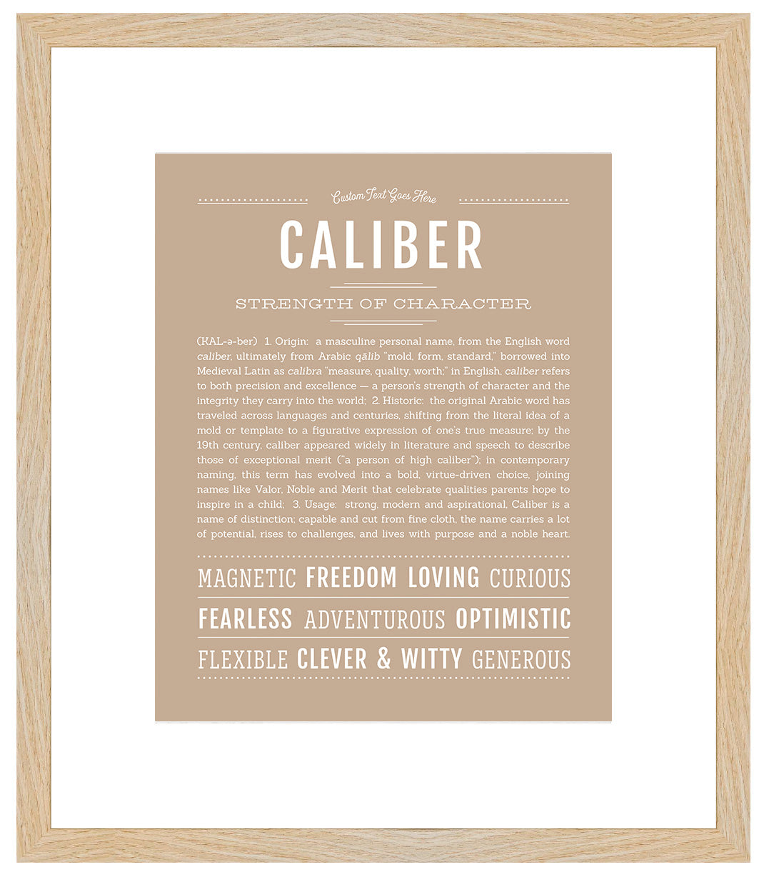 Frame Options | Tan | Maple Frame, Matted