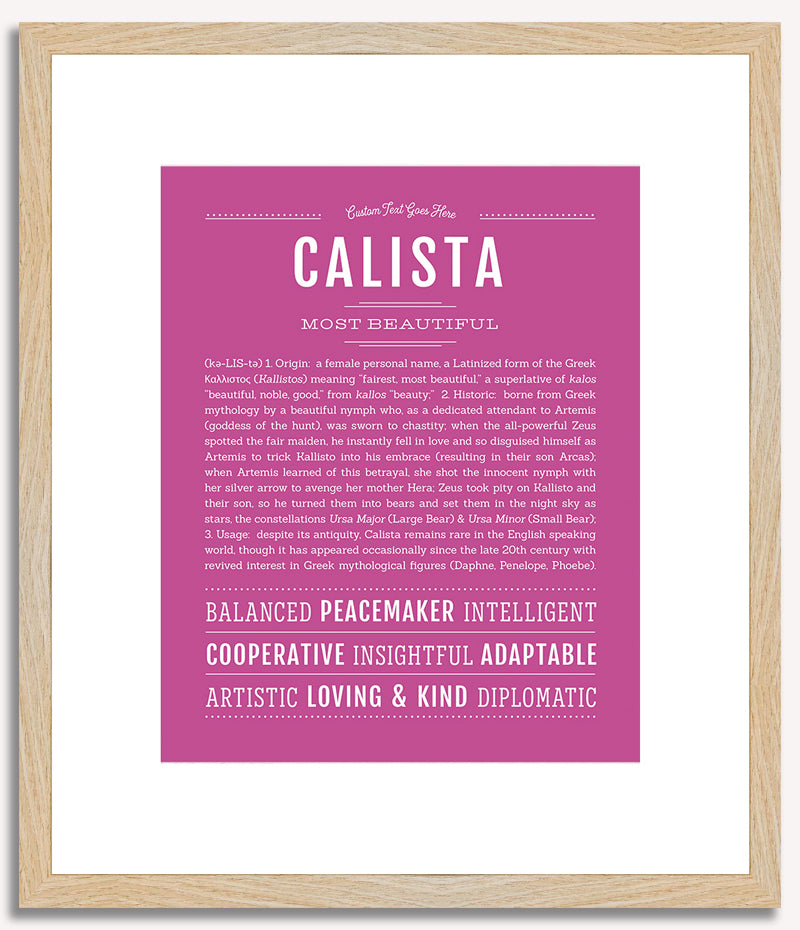 Calista | Name Art Print