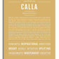 Calla Personalized Name Meaning Art Prints – Name Stories