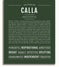 Calla Personalized Name Meaning Art Prints – Name Stories