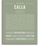 Calla Personalized Name Meaning Art Prints – Name Stories