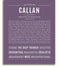 Callan Personalized Name Meaning Art Prints – Name Stories