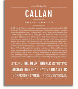 Callan | Name Art Print – Name Stories