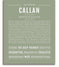 Callan Personalized Name Meaning Art Prints – Name Stories