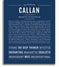 Callan Personalized Name Meaning Art Prints – Name Stories