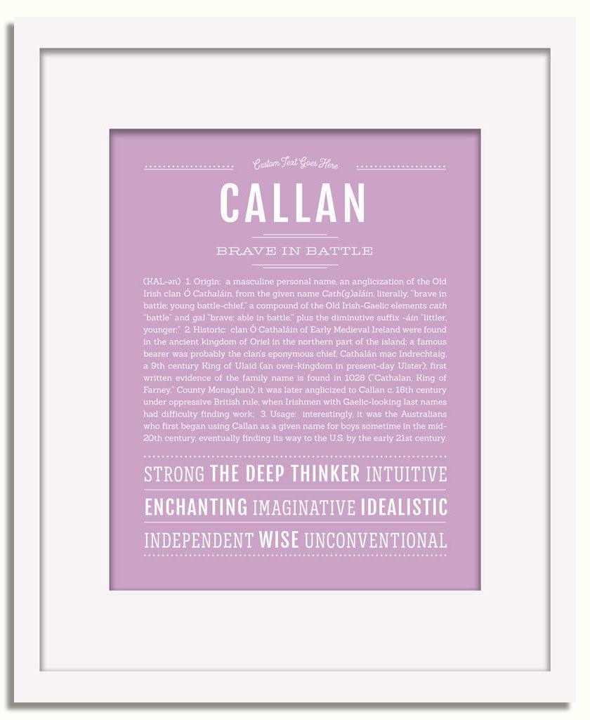 Frame Options | Lilac | White Frame, Matted