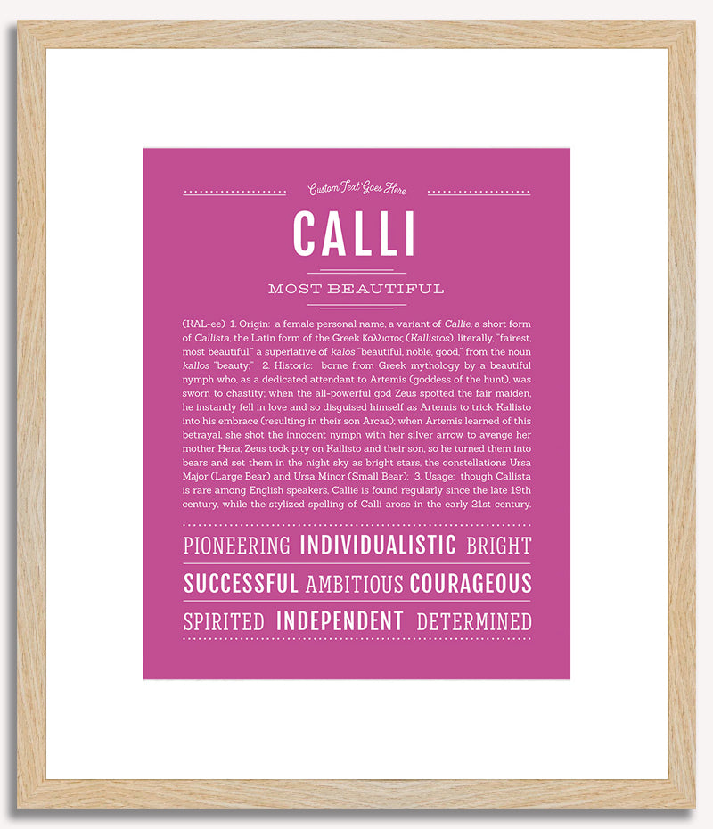 Calli | Name Art Print