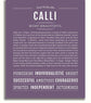 Calli Personalized Name Meaning Art Prints – Name Stories